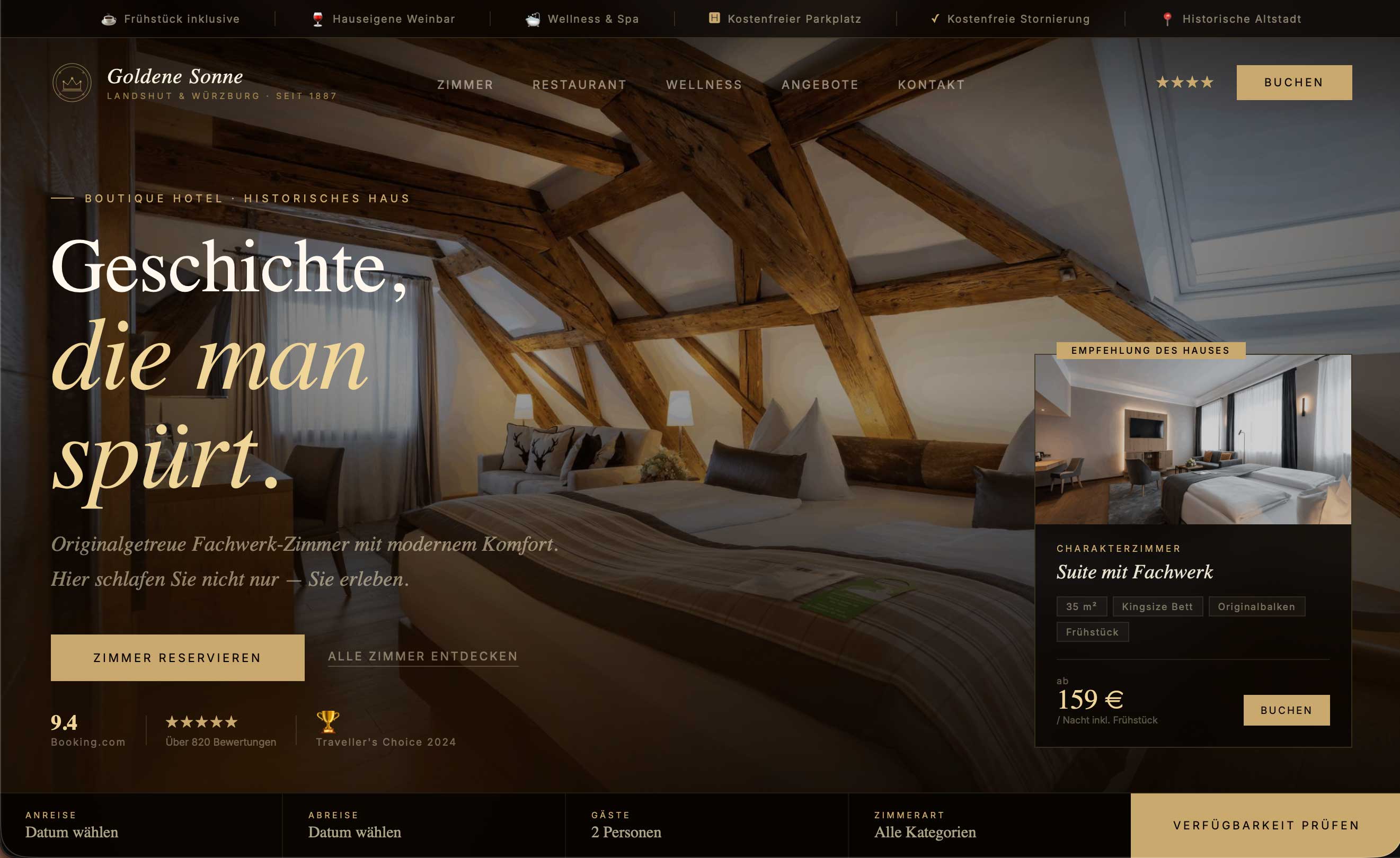Hotel Online-Auftritt Beispiel